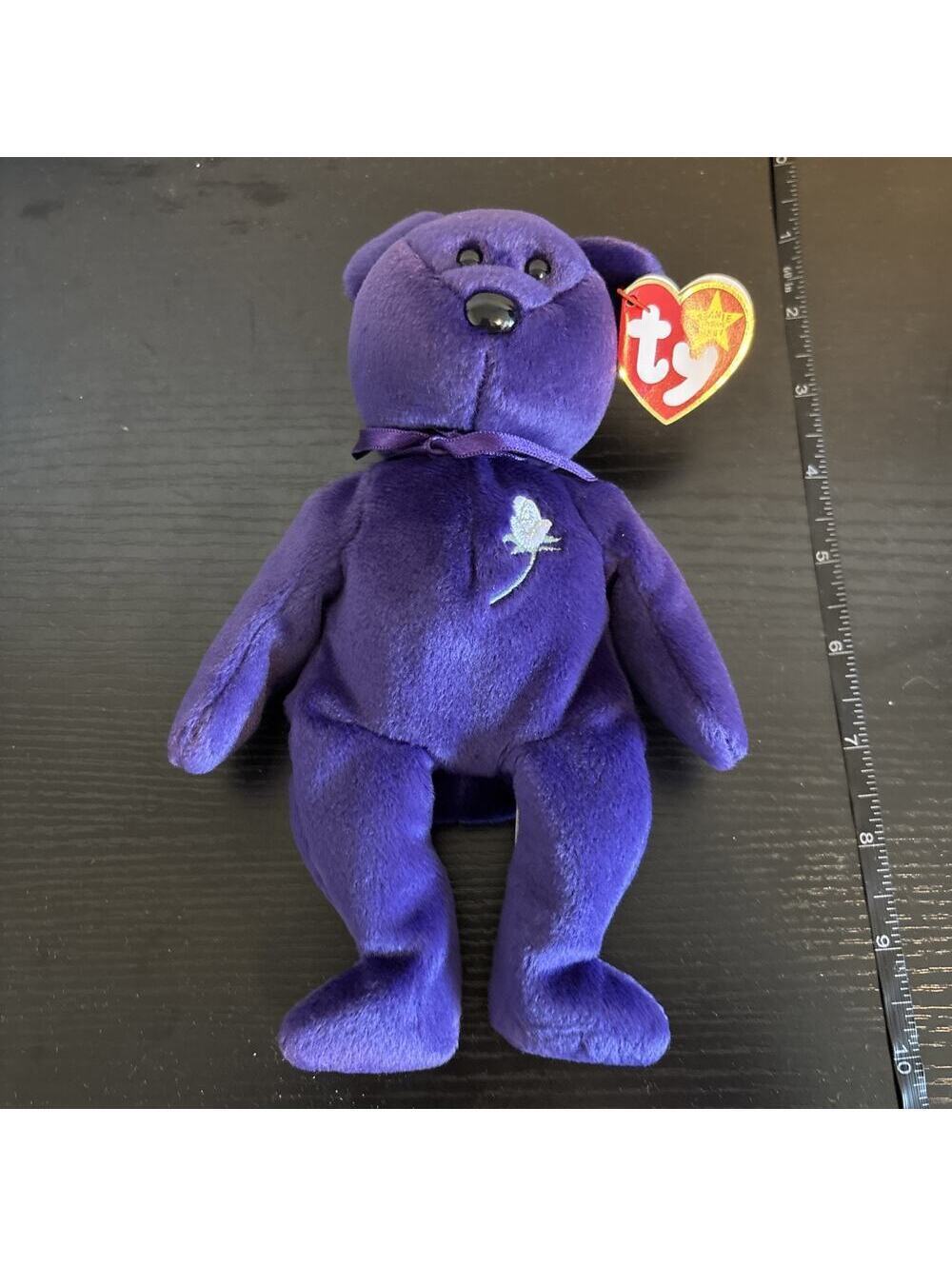 Ty Beanie Babies Princess Purple Bear Plush Toy Collectible Stuffed Animal